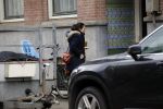 Amsterdam 1 maart 2017 
Caro Emerald op haar fiets bij haar huis