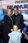 Amsterdam 18 maart 2017 
premiere Smurfen in  Pathe Arena. Gallyon v Vessem met man en dochter