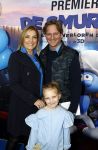 Amsterdam 18 maart 2017 
premiere Smurfen in  Pathe Arena. Gallyon v Vessem met man en dochter