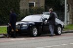 Amsterdam 4 maart 2017 
Advocaat Gerard Spong en zijn vriend mte hond en zijn Rolls Royce