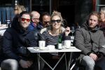 Amsterdam 23 maart 2017  
Kimberly Klaver en haar man Bas Schothorst op terras in Amsterdam