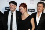 Hilversum 6 maart 2017
Uitreiking Buma awards in studio 21. Blof met hun dames. Paskal jacobsen Norman Bonink Peter Slager en Bas Kennis met hun vrouwen