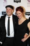 Hilversum 6 maart 2017
Uitreiking Buma awards in studio 21. Blof met hun dames. Paskal jacobsen Norman Bonink Peter Slager en Bas Kennis met hun vrouwen