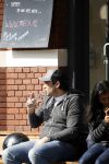 Amsterdam 23 maart 2017  
Robert Brandsteder op terras en op de motor in Amsterdam zuid.