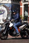 Amsterdam 23 maart 2017  
Robert Brandsteder op terras en op de motor in Amsterdam zuid.