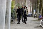 Amsterdam 13 maart 2017  
Frank Rijkaard met zijn vrouw Stephanie en een vriendin op straat in amsterdam zuid