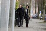 Amsterdam 13 maart 2017  
Frank Rijkaard met zijn vrouw Stephanie en een vriendin op straat in amsterdam zuid