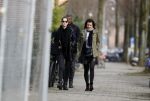 Amsterdam 13 maart 2017  
Frank Rijkaard met zijn vrouw Stephanie en een vriendin op straat in amsterdam zuid