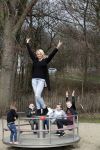 Den Haag 24 maart 2018
Barbie (Samantha de Jong) met haar kinderen Angelina en Milano en twee vriendinnen in een speeltuin.
