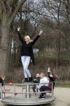 Den Haag 24 maart 2018
Barbie (Samantha de Jong) met haar kinderen Angelina en Milano en twee vriendinnen in een speeltuin.