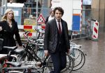 Den Haag 12 maart 2018
Fractievoorzitters Klaas Dijkhoff (VVD), Jesse Klaver (Groen Links), Lilian Marijnissen (SP) en Thierry Baudet (FvD) zijn met elkaar in gesprek in het Libelle Nieuwscafe ( Dudok)