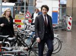 Den Haag 12 maart 2018
Fractievoorzitters Klaas Dijkhoff (VVD), Jesse Klaver (Groen Links), Lilian Marijnissen (SP) en Thierry Baudet (FvD) zijn met elkaar in gesprek in het Libelle Nieuwscafe ( Dudok)