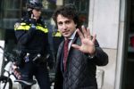 Den Haag 12 maart 2018
Fractievoorzitters Klaas Dijkhoff (VVD), Jesse Klaver (Groen Links), Lilian Marijnissen (SP) en Thierry Baudet (FvD) zijn met elkaar in gesprek in het Libelle Nieuwscafe ( Dudok)