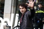 Den Haag 12 maart 2018
Fractievoorzitters Klaas Dijkhoff (VVD), Jesse Klaver (Groen Links), Lilian Marijnissen (SP) en Thierry Baudet (FvD) zijn met elkaar in gesprek in het Libelle Nieuwscafe ( Dudok)