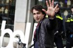 Den Haag 12 maart 2018
Fractievoorzitters Klaas Dijkhoff (VVD), Jesse Klaver (Groen Links), Lilian Marijnissen (SP) en Thierry Baudet (FvD) zijn met elkaar in gesprek in het Libelle Nieuwscafe ( Dudok)
