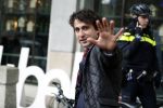 Den Haag 12 maart 2018
Fractievoorzitters Klaas Dijkhoff (VVD), Jesse Klaver (Groen Links), Lilian Marijnissen (SP) en Thierry Baudet (FvD) zijn met elkaar in gesprek in het Libelle Nieuwscafe ( Dudok)
