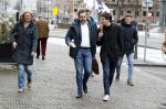Den Haag 12 maart 2018
Fractievoorzitters Klaas Dijkhoff (VVD), Jesse Klaver (Groen Links), Lilian Marijnissen (SP) en Thierry Baudet (FvD) zijn met elkaar in gesprek in het Libelle Nieuwscafe ( Dudok)