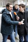 Den Haag 12 maart 2018
Fractievoorzitters Klaas Dijkhoff (VVD), Jesse Klaver (Groen Links), Lilian Marijnissen (SP) en Thierry Baudet (FvD) zijn met elkaar in gesprek in het Libelle Nieuwscafe ( Dudok)