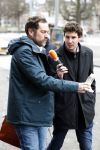 Den Haag 12 maart 2018
Fractievoorzitters Klaas Dijkhoff (VVD), Jesse Klaver (Groen Links), Lilian Marijnissen (SP) en Thierry Baudet (FvD) zijn met elkaar in gesprek in het Libelle Nieuwscafe ( Dudok)