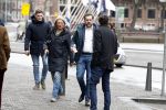 Den Haag 12 maart 2018
Fractievoorzitters Klaas Dijkhoff (VVD), Jesse Klaver (Groen Links), Lilian Marijnissen (SP) en Thierry Baudet (FvD) zijn met elkaar in gesprek in het Libelle Nieuwscafe ( Dudok)