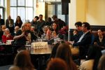 Den Haag 12 maart 2018
Fractievoorzitters Klaas Dijkhoff (VVD), Jesse Klaver (Groen Links), Lilian Marijnissen (SP) en Thierry Baudet (FvD) zijn met elkaar in gesprek in het Libelle Nieuwscafe ( Dudok)