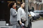 Amsterdam 13 maart 2018 
Monica Geuze zwanger met een vriendin op de cornelis schuytstraat