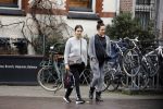 Amsterdam 13 maart 2018 
Monica Geuze zwanger met een vriendin op de cornelis schuytstraat