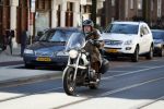 Amsterdam 19 maart 2018 
Oscar Hammerstein in bontjas op zijn BMW motor.