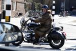 Amsterdam 19 maart 2018 
Oscar Hammerstein in bontjas op zijn BMW motor.
