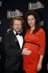 Amsterdam 29 maart 2018 
Premiere Sunset Boulevard in Carre. Pepijn Gunneweg met zwangere vrouw