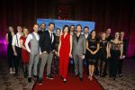 Amsterdam 19 maart 2018 
Yoran de Bont, Rene van Kooten, Brigitte Heitzer, Hans Cornelissen, Marijn Brouwers en Esmee Dekker bij de castpresentatie van de musical Evita in The Grand in Amsterdam. Hans Cornelisse is de producent.