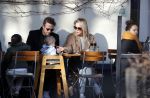 Amsterdam 24 maart 2019
Chantal Janzen en haar man Marco Geeratz en hun kinderen op terras en Amsterdam zuid.