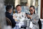 Amsterdam 24 maart 2019
Jorik Lil Kleine met zijn vriendin Jaimie Vaes op terras bij George.