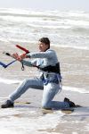 Bloemendaal 7 april 2022
Presentatie schoen van Beau v Erven Dorens in samenwerking met schoenenmerk Rehab. Beau komt al kite surfend aan . Zijn zonen zijn broers en vader zijn ook aanwezig bij strandtent de Republiek.