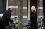 Amsterdam 6 april 2022
Denise Boekhoff met haar nieuwe vriend Mike Kesseler op straat in Amsteram zuid