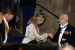 Amsterdam 5 april 2022
Koningin Maxima , Koning Willem Alexander en prinses Beatrix vertrekken na een staatsbanket met de president van India bij het Paleis op de Dam.