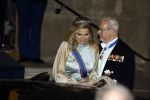 Amsterdam 5 april 2022
Koningin Maxima , Koning Willem Alexander en prinses Beatrix vertrekken na een staatsbanket met de president van India bij het Paleis op de Dam.