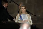 Amsterdam 5 april 2022
Koningin Maxima , Koning Willem Alexander en prinses Beatrix vertrekken na een staatsbanket met de president van India bij het Paleis op de Dam.