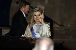 Amsterdam 5 april 2022
Koningin Maxima , Koning Willem Alexander en prinses Beatrix vertrekken na een staatsbanket met de president van India bij het Paleis op de Dam.