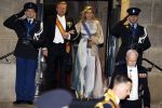 Amsterdam 5 april 2022
Koningin Maxima , Koning Willem Alexander en prinses Beatrix vertrekken na een staatsbanket met de president van India bij het Paleis op de Dam.