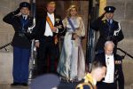 Amsterdam 5 april 2022
Koningin Maxima , Koning Willem Alexander en prinses Beatrix vertrekken na een staatsbanket met de president van India bij het Paleis op de Dam.