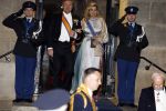 Amsterdam 5 april 2022
Koningin Maxima , Koning Willem Alexander en prinses Beatrix vertrekken na een staatsbanket met de president van India bij het Paleis op de Dam.