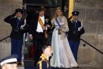 Amsterdam 5 april 2022
Koningin Maxima , Koning Willem Alexander en prinses Beatrix vertrekken na een staatsbanket met de president van India bij het Paleis op de Dam.
