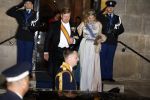 Amsterdam 5 april 2022
Koningin Maxima , Koning Willem Alexander en prinses Beatrix vertrekken na een staatsbanket met de president van India bij het Paleis op de Dam.
