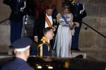 Amsterdam 5 april 2022
Koningin Maxima , Koning Willem Alexander en prinses Beatrix vertrekken na een staatsbanket met de president van India bij het Paleis op de Dam.