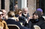 Amsterdam 2 april 2023
Henriette Tol met partner op terras in het centrum van Amsterdam.