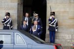 Amsterdam 12 april 2023
Staatsbezoek Macron aan Nederland .  Ook zijn vrouw Brigitte was aanwezig alsmeder Koning Willem Alexander en Koningin Maxima . Hier verlaten ze paleis op de Dam.