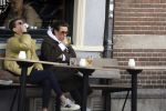 Amsterdam 24 maart 2023
Prinses Annette en een vriendin drinken kopje thee op een terras in centrum van Amsterdam.