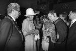 Middelbeers, Bladel, Steensel en Valkenswaard, 22 Augustus 1978
Bezoek Prinses Beatrix en Prins Claus aan de Kempen
Burgemeester v Zwieten Valkenswaard
Burgemeester Hen k Breeveld
100 jarige
Commissaris v d Koningin Jan v d Harten
Valkenier
Boeren dansengroep uit Bladel