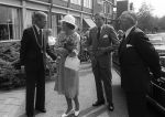 Middelbeers, Bladel, Steensel en Valkenswaard, 22 Augustus 1978
Bezoek Prinses Beatrix en Prins Claus aan de Kempen
Burgemeester v Zwieten Valkenswaard
Burgemeester Hen k Breeveld
100 jarige
Commissaris v d Koningin Jan v d Harten
Valkenier
Boeren dansengroep uit Bladel